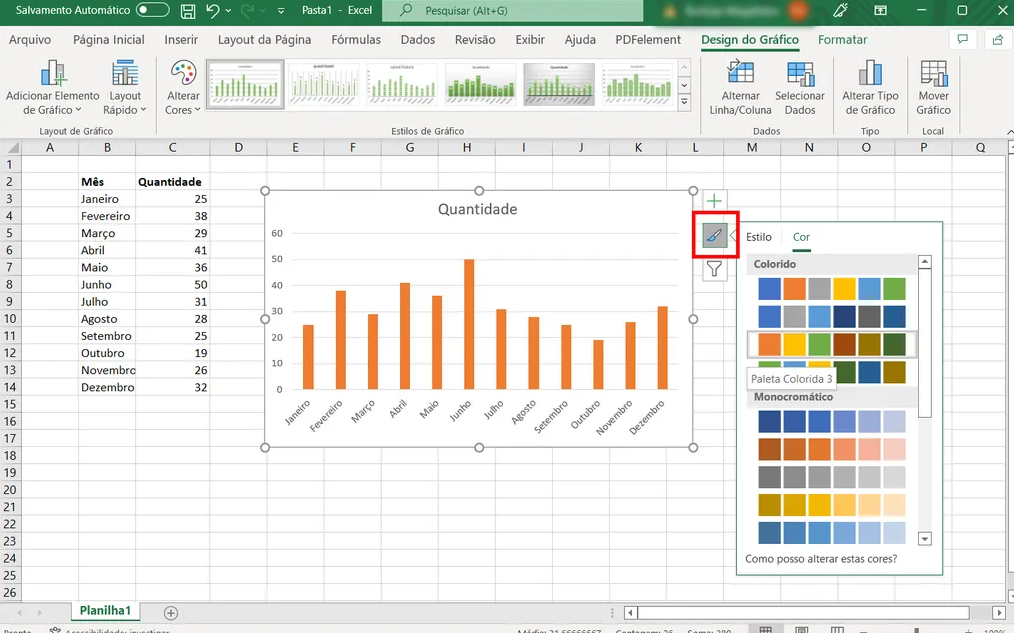 how to create a chart in Excel